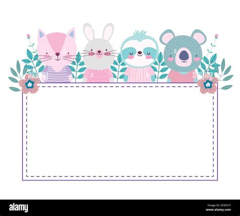 Cartoon Cute Animals Banner Template Stock Vector Image And Art Alamy