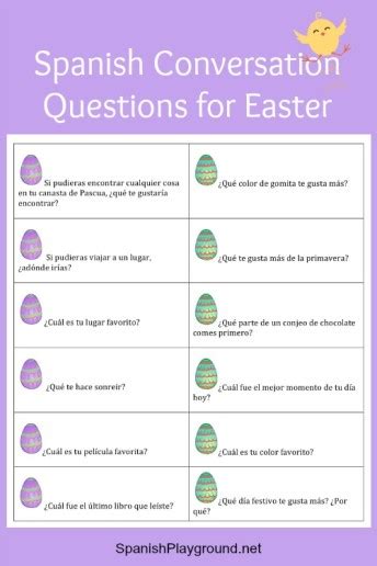 Siempre puedes preguntar algo en contrapartida. Easter Archives - Spanish Playground