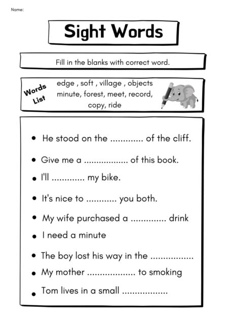 Printable 6th Grade Sight Words Worksheets Worksheetsgo