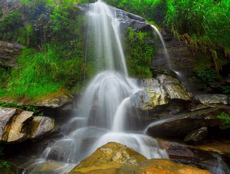 Blurred Waterfalls Nature Landscape In Blue Ridge Stock Photo Image