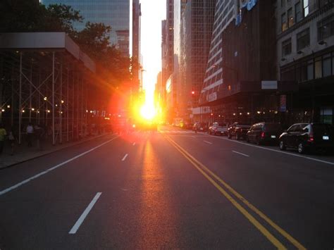 Tomorrow Wednesday The Setting Sun Will Align With Manhattans Street