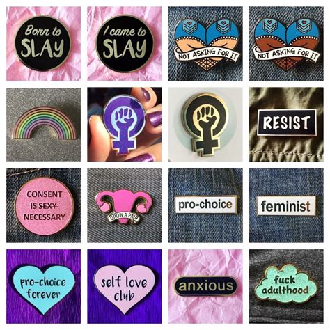 Self Empowerment Pro Choice Radicals Patches Enamel Pins Buttons