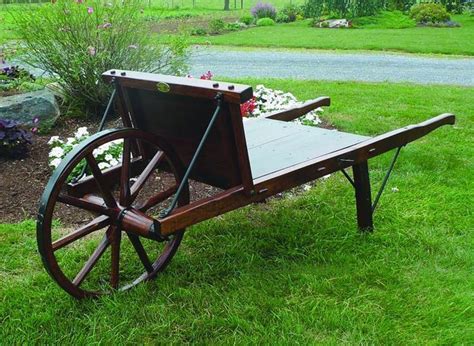Amish Old Fashioned Wheelbarrow Large Rustic Wooden Wheelbarrow