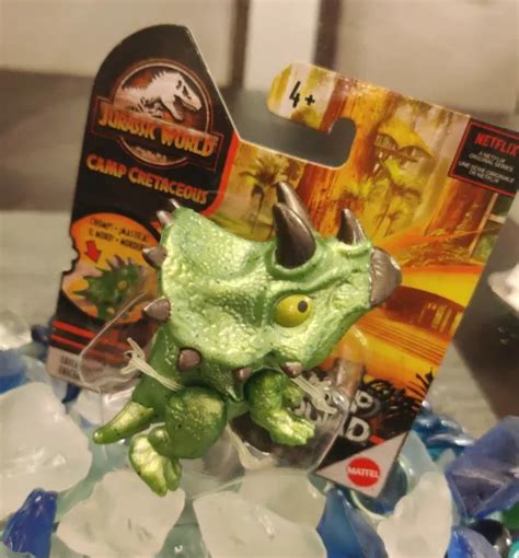 Mattel Jurassic World Camp Cretaceous Snap Squad Triceratops Green Shiny New £1442 Picclick Uk