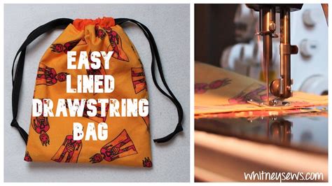Easy Lined Drawstring Bag Simple Diy Whitney Sews Youtube