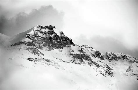 Black And White Snow Mountain Landscape Photography Art Photograph By