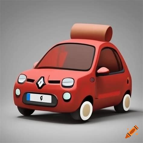 Red Cartoon Car With Clay Texture