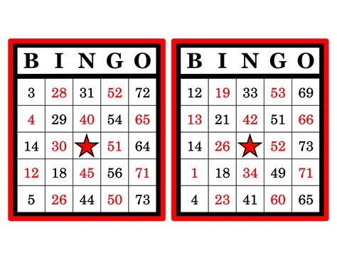 Bingo Cards 1000 Cards 2 Per Page Instant Pdf Download Red Etsy Uk