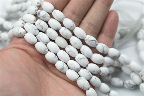 White Howlite Matte Beads Natural White Howlite Beads Barrels Tubes