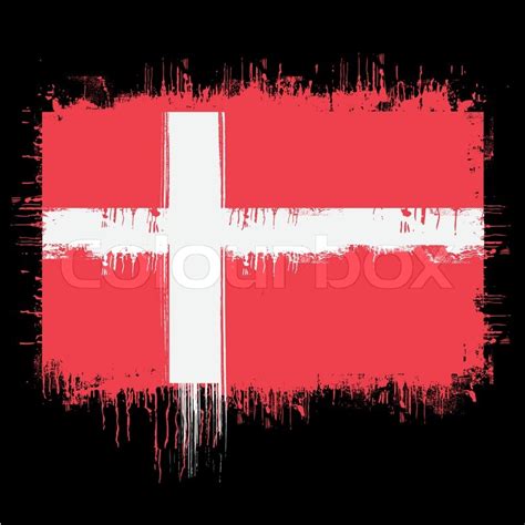 Grunge Illustration Of Flag Of Denmark Stock Vector Colourbox