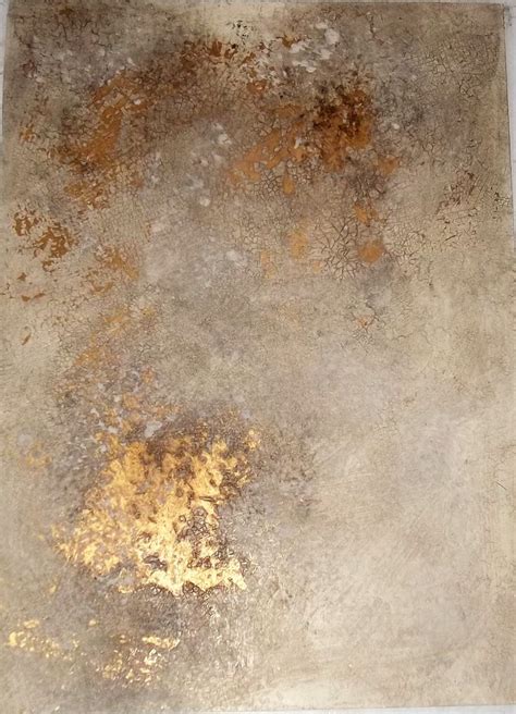 Crackled Plaster Over Gold Abstract Faux Painting Textured Walls