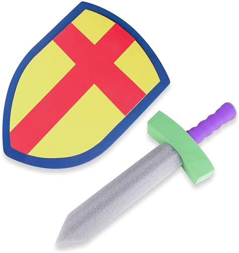 Medieval Pretend Play Foam Sword And Shield Playset For Kids