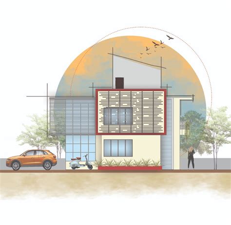 An Architectural Rendering Of A Building With Cars Parked In Front