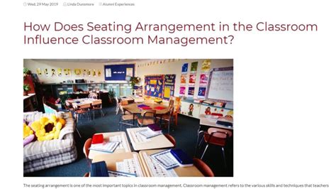 How Does Seating Arrangement In The Classroom Influence Classroom