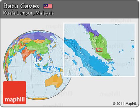 Free Political Location Map of Batu Caves