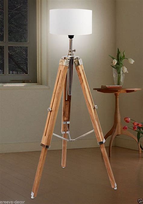 Pin By Royal Nautical On Tripod Lamp Stand Wooden Floor Lamps Wooden