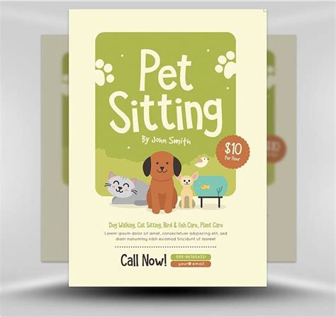 Pet Sitting Flyer Template Pet Sitting Flyer V2 Flyerheroes Pet