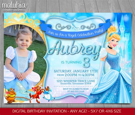 Cinderella Invitation Disney Cinderella Invite Cinderella Birthday