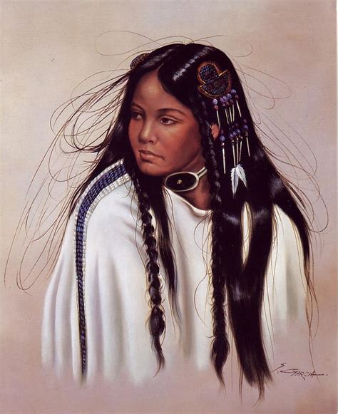 Indian Native Maiden Painting By Peter Nowell Fine Art America