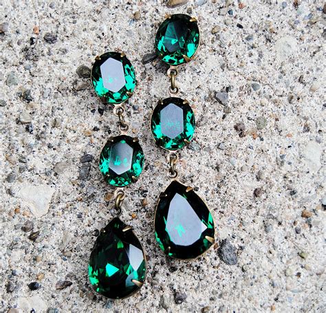 Swarovski Emerald Cut Earrings Sacheverell Pei