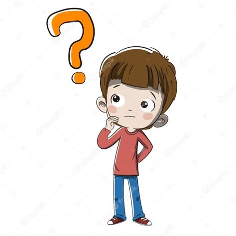 Premium Vector Child Thinking With A Question Or Doubt