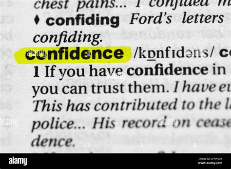 Highlighted Word Confidence Concept And Meaning Stock Photo Alamy