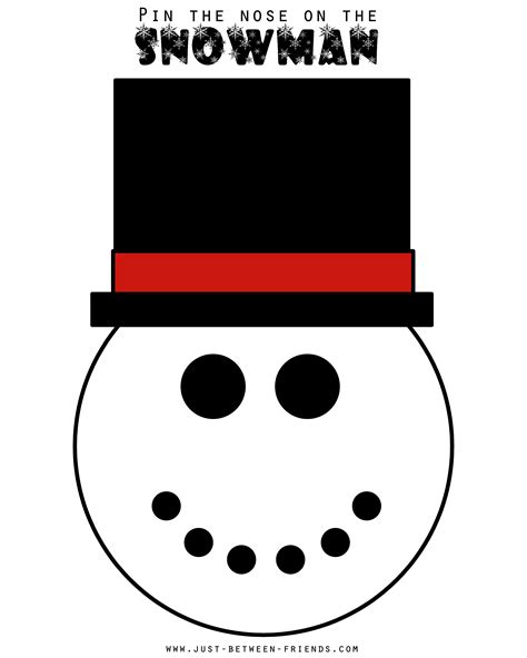 Pin The Nose On The Snowman Free Printable Just Between Friends