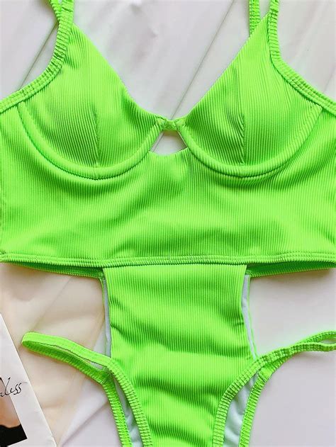 new sexy green high cut leg thong swim suit for women swimwear one piece swimsuit female bather