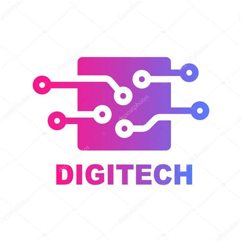 Digital Technology Logo Template Design Vector Emblem Design Concept