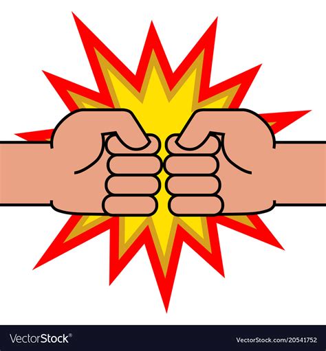 Two Fists Bumping Together Royalty Free Vector Image