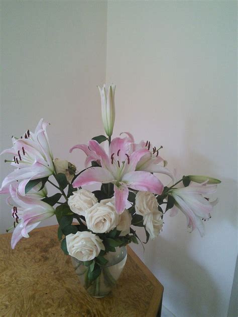 Lilies With Roses Flower Arrangements Flowers Rose