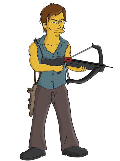 Daryl Dixon In Simpsons Style By Edwin Vasquez Olaechea