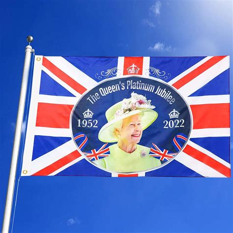 Queens Platinum Jubilee Union Jack Flag Queen Elizabeth Platinum