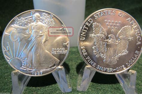 1987 American Silver Eagles Silver Coin One Troy Ounce 999 Fine Silver