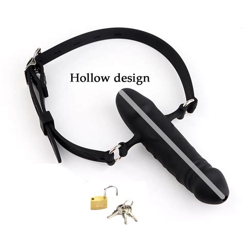 Double Ended Dildos Mouth Gag Dildo Oral Fixation Harness Bondage Leather Strap On Sex Toys