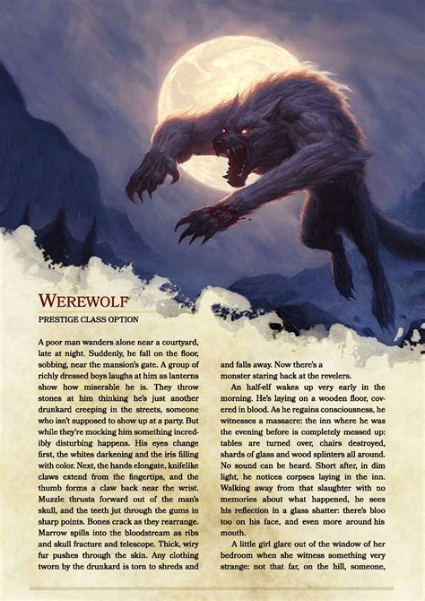 Dnd 5e Homebrew Werewolf Werewolf Art Mythical Creatures Art