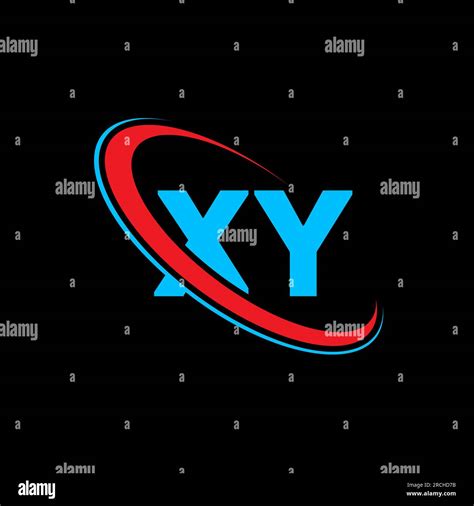 xy x y letter logo design initial letter xy linked circle uppercase monogram logo red and blue
