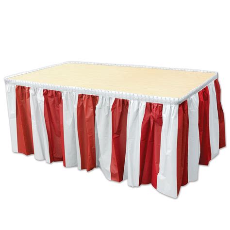 Red And White Stripes Table Skirt Striped Table Table Skirting Red And White Stripes