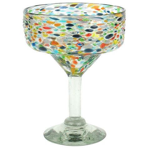 Mexican Margarita Glasses With Pebbled Confetti Set Of 4 Margarita Glasses Mexican