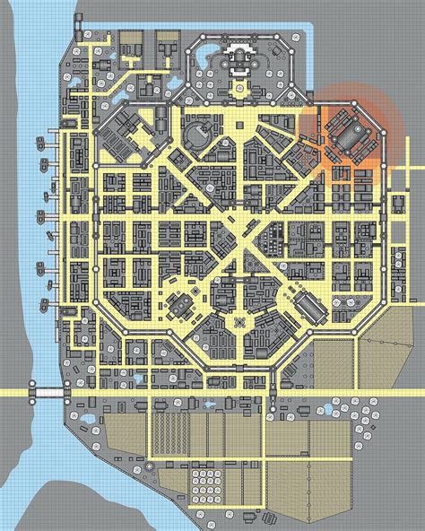 Map Layout City Layout Shadowrun Rpg Fantasy City Map Sci Fi