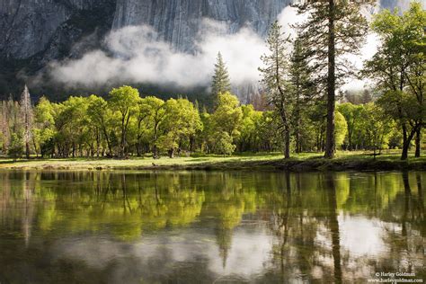 Merced River Reflections Yosemite National Park Landscape Mountain