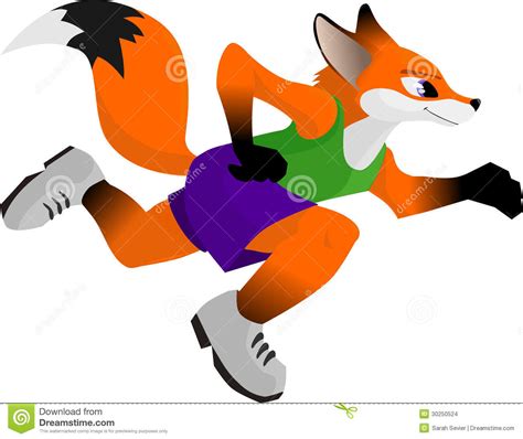Running Cartoon Fox Stock Illustration Illustration Of