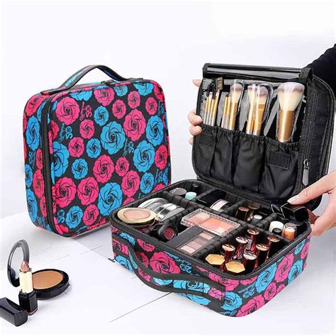 Women Oxford Cloths Professional Cosmetic Bag Makeup Organizer Travel