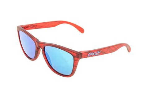 oakley frogskins sunglasses matte red frame sapphire iridium lens excellent ebay