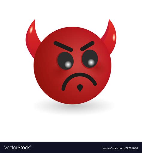 Devil Emoticon Isolated On White Background Vector Image