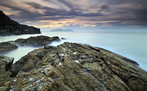 Wallpaper Landscape Sunset Sea Bay Rock Nature