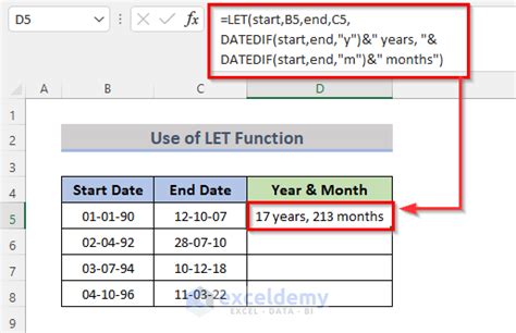 Calculate Years And Months Between Two Dates In Excel Exceldemy