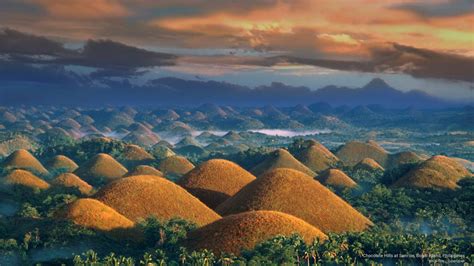 Chocolate Hills At Sunrise Bohol Island Philippines