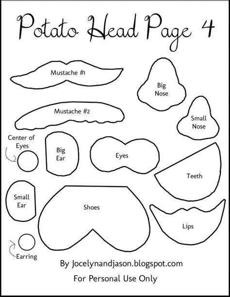 Yes Pleaseprintable Template For A Mr Potato Head