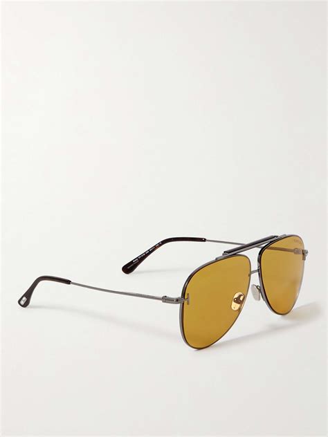 Silver Aviator Style Silver Tone And Tortoiseshell Acetate Sunglasses Tom Ford Mr Porter